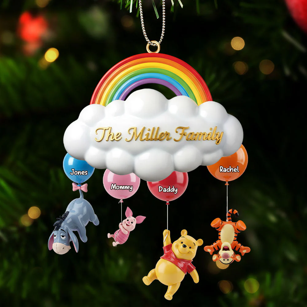 DSNY Family With Rainbow - Personalized Acrylic Ornament - Christmas Gifts HH01 - Image 2