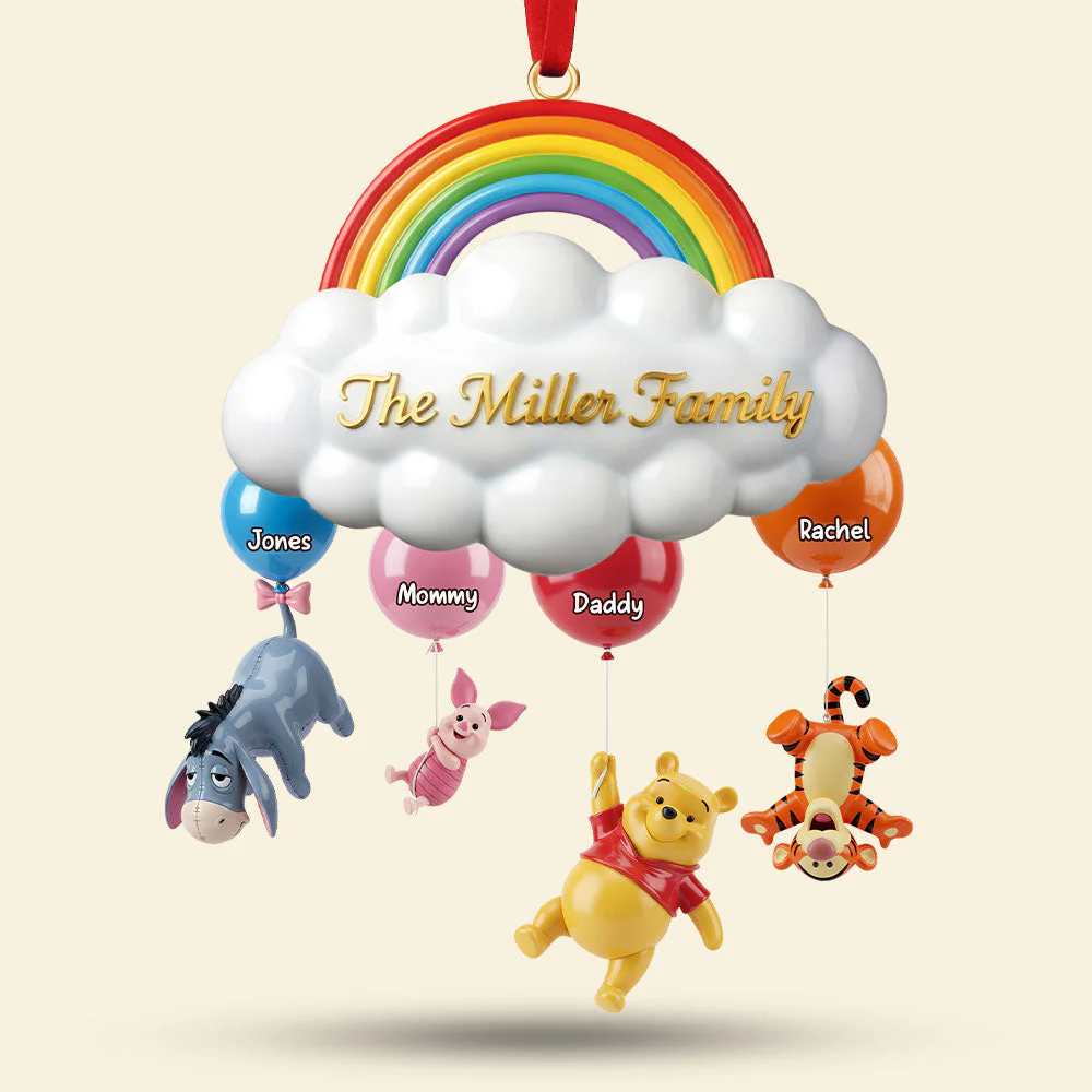 DSNY Family With Rainbow - Personalized Acrylic Ornament - Christmas Gifts HH01 - Image 3