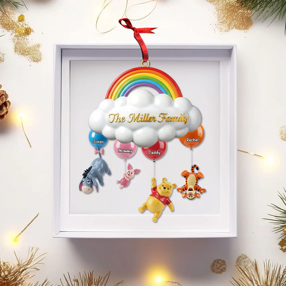 DSNY Family With Rainbow - Personalized Acrylic Ornament - Christmas Gifts HH01 - Image 4