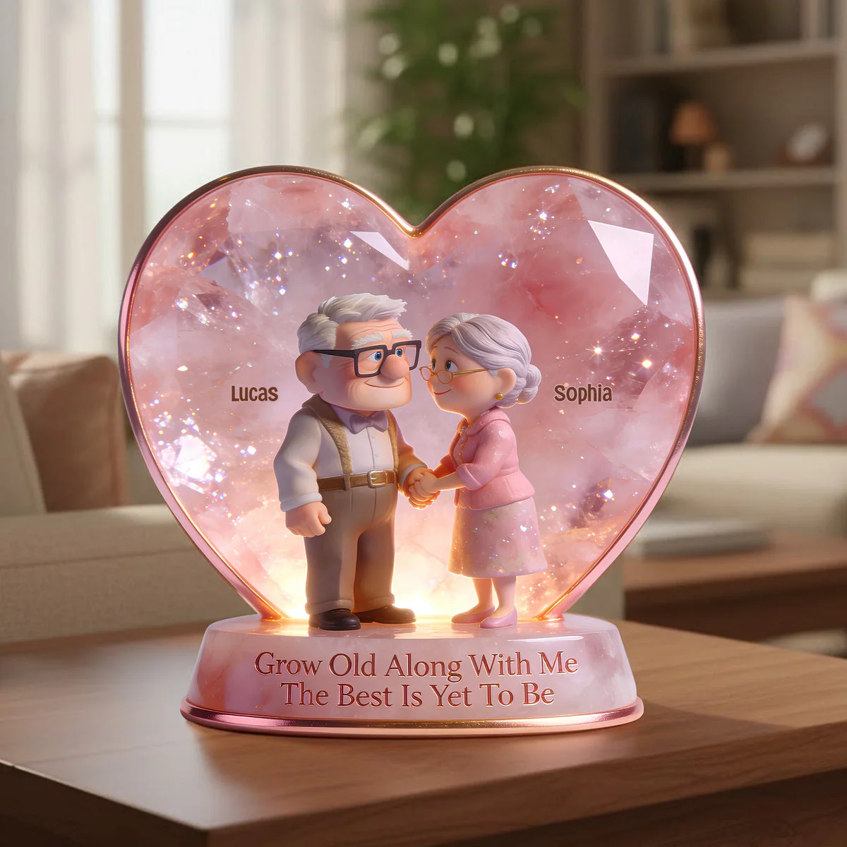 DSNY Grow Old Along With Me The Best Is Yet To Be - Personalized Custom Shape Acrylic Plaque - Gift For Couples NL122