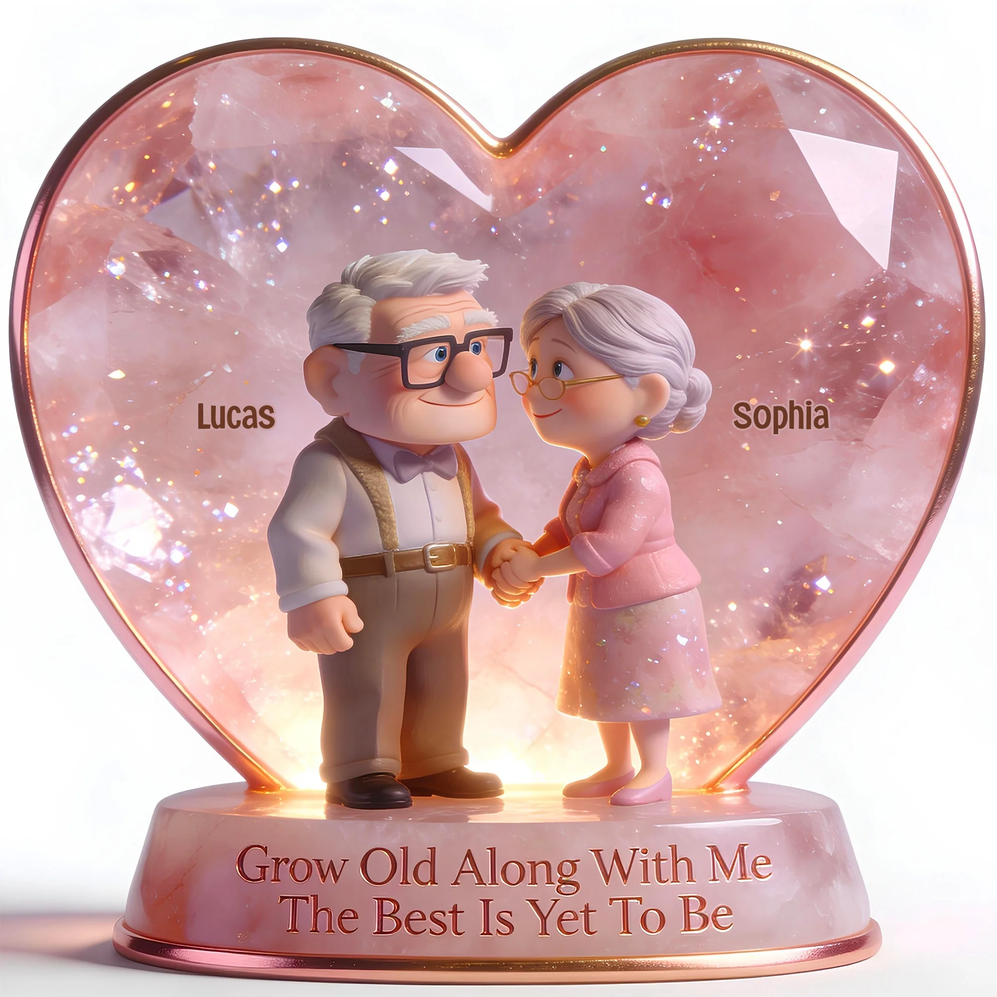 DSNY Grow Old Along With Me The Best Is Yet To Be - Personalized Custom Shape Acrylic Plaque - Gift For Couples NL122 - Image 3