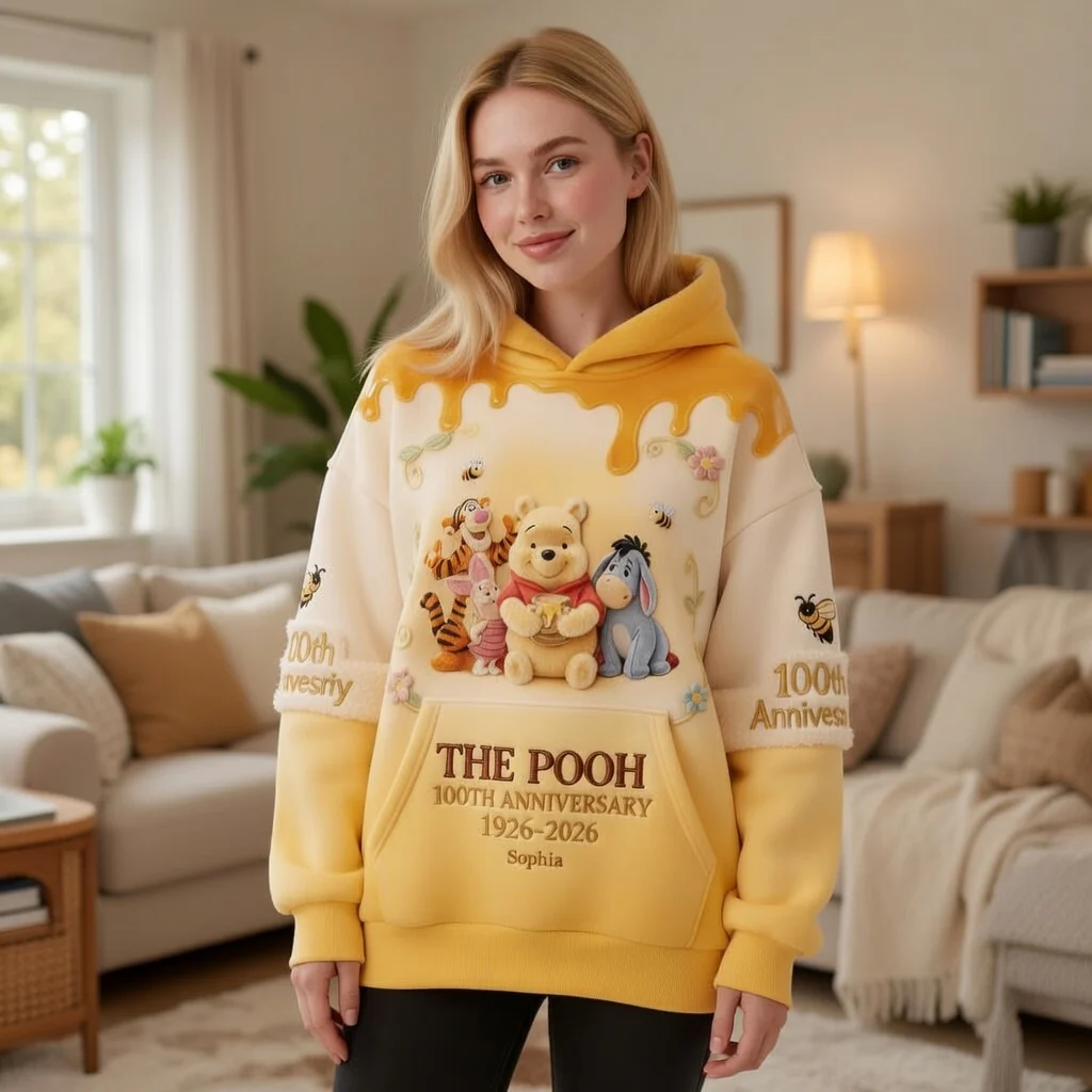 DSNY Honey Bear 100 Years Of Childhood Memories - Personalized All Over Shirt - Anniversary Gift For Movie Fans NL122 - Image 3
