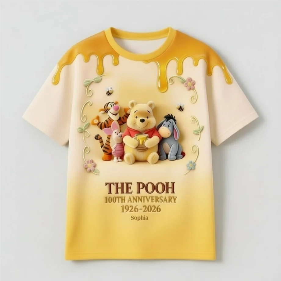 DSNY Honey Bear 100 Years Of Childhood Memories - Personalized All Over Shirt - Anniversary Gift For Movie Fans NL122 - Image 9
