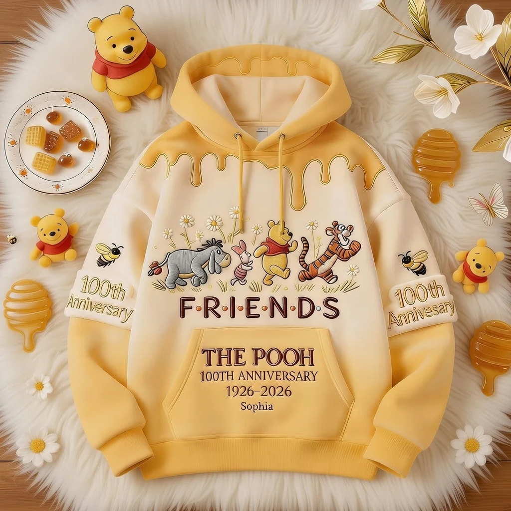 DSNY Honey Bear 100 Years Of Friendship Together - Personalized All Over Shirt - Anniversary Gift For Movie Fans - Image 3