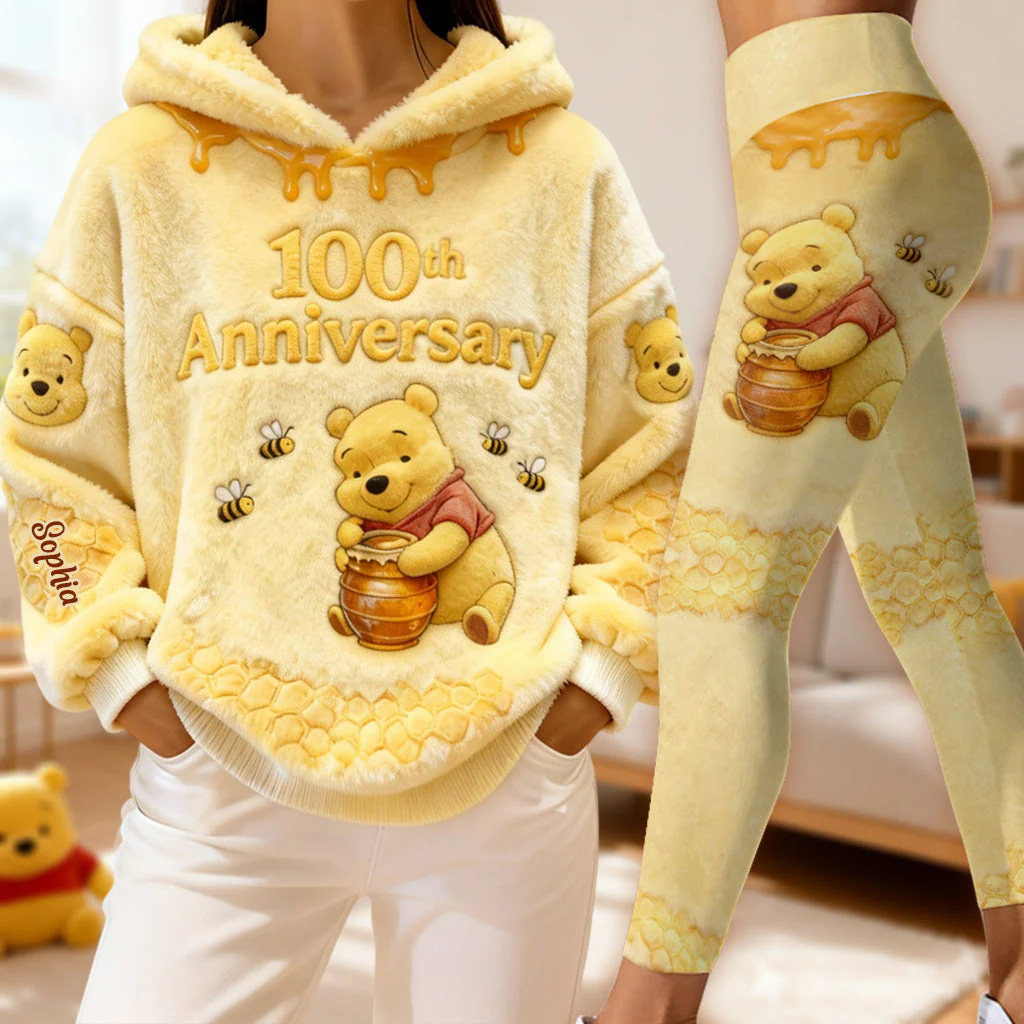 DSNY Honey Bear 100 Years Of Wonder - Personalized Hoodie And Leggings - Gift For Her, Movie Fans  NL122