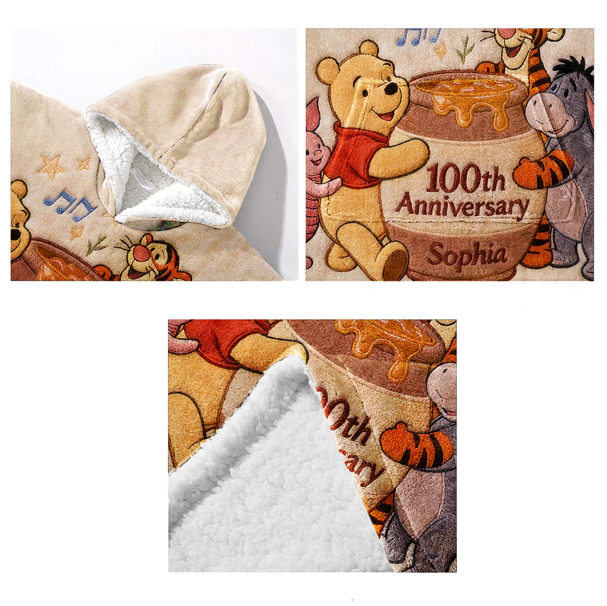 DSNY Honey Bear 100th Anniversary - Personalized Blanket Hoodie - Gift For Movie Fans NL122 - Image 6