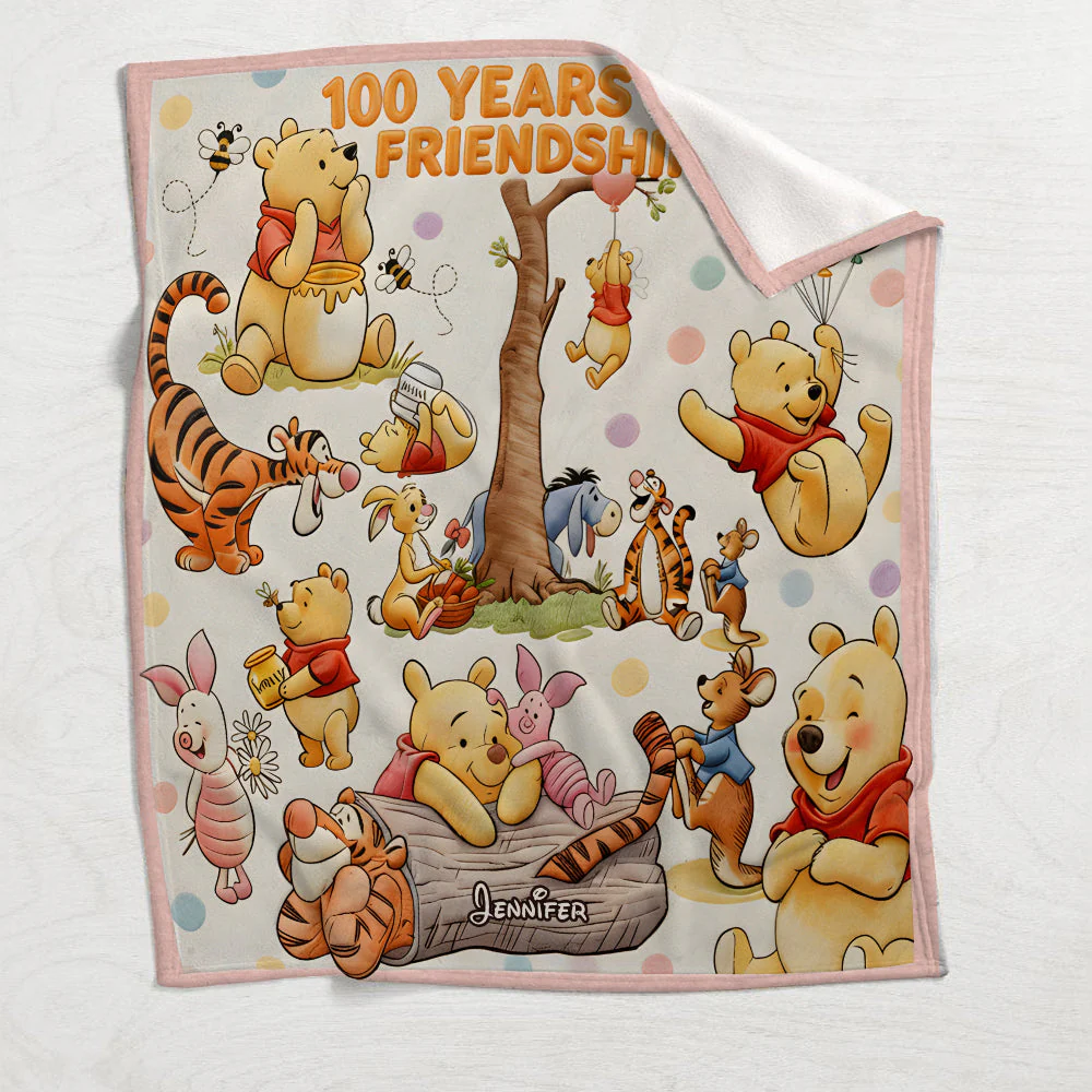 DSNY Honey Bear And Friends Anniversary 100 Years Of Friendship - Personalized Blanket - Gift For Movie Fans NL122 - Image 4