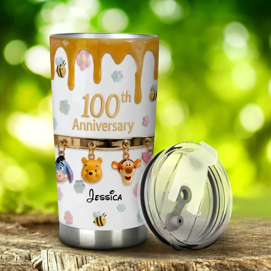 DSNY Honey Bear Anniversary 100 Years Of Friendship - Personalized Tumbler - Gift For Movie Fans HH01 - Image 5