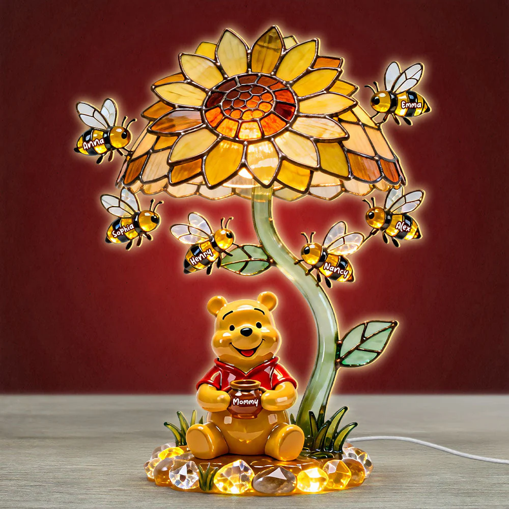DSNY Honey Bear Built By Mom’s Love - Personalized Custom Shape Acrylic Light Box - Gift For Mom, Mother's Day NL122 - Image 3