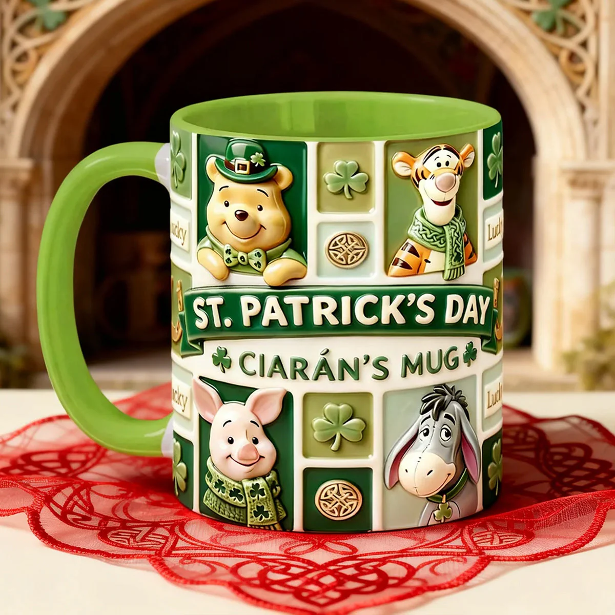 DSNY Honey Bear Catch Me Lucky - Personalized Accent Mug - Gift For Movie Fans, St. Patrick's Day NL122
