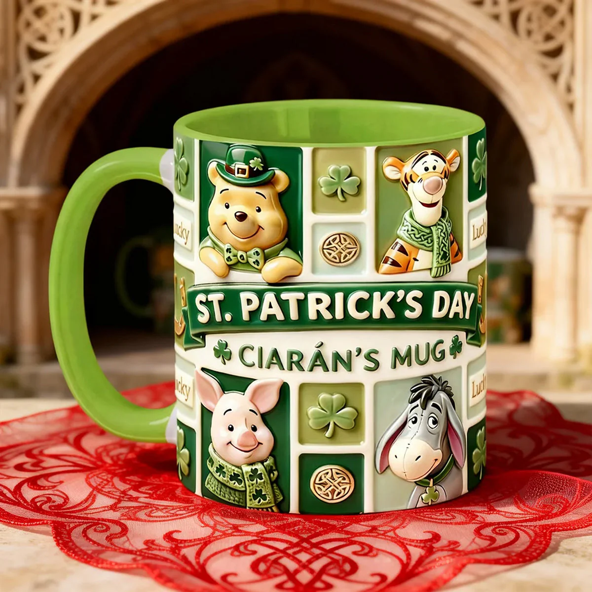 DSNY Honey Bear Catch Me Lucky - Personalized Accent Mug - Gift For Movie Fans, St. Patrick's Day NL122 - Image 2