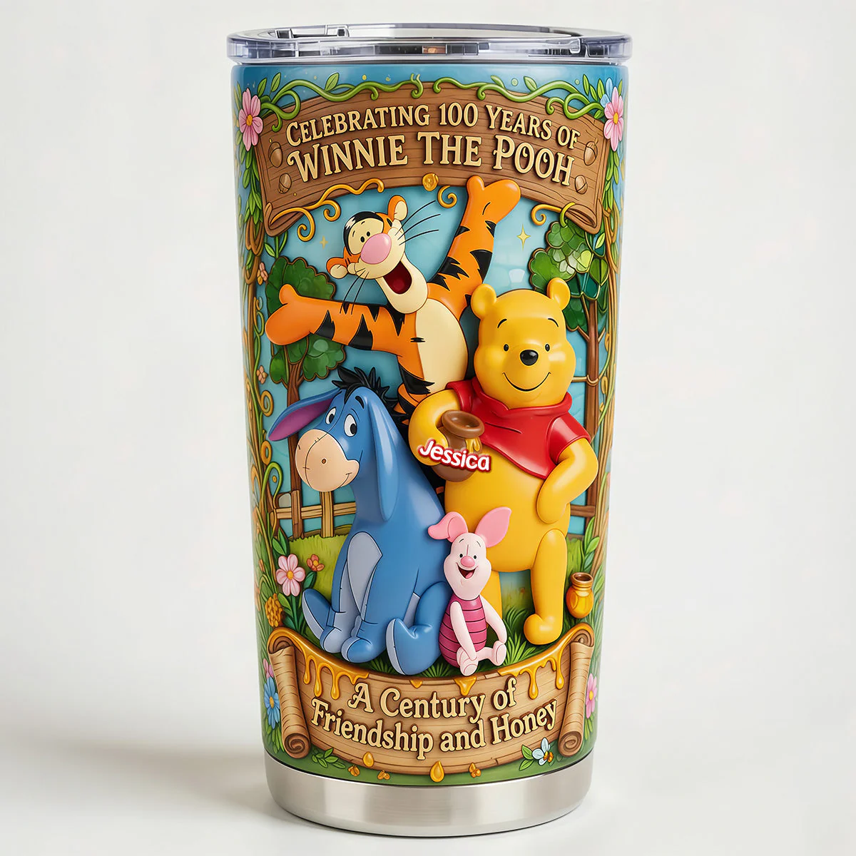 DSNY Honey Bear Celebrate 100 Years Of Childhood Memories - Personalized Tumbler - Anniversary Gift For Movie Fans NL122 - Image 3
