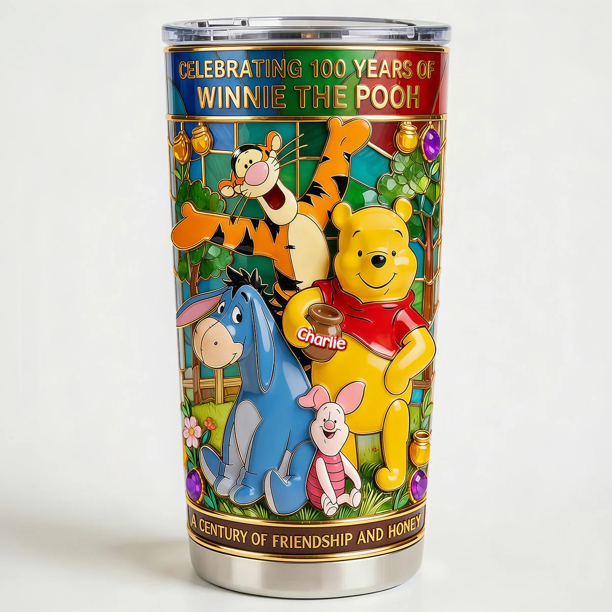 DSNY Honey Bear Celebrate 100 Years Of Childhood Memories - Personalized Tumbler - Anniversary Gift For Movie Fans NL122 - Image 4