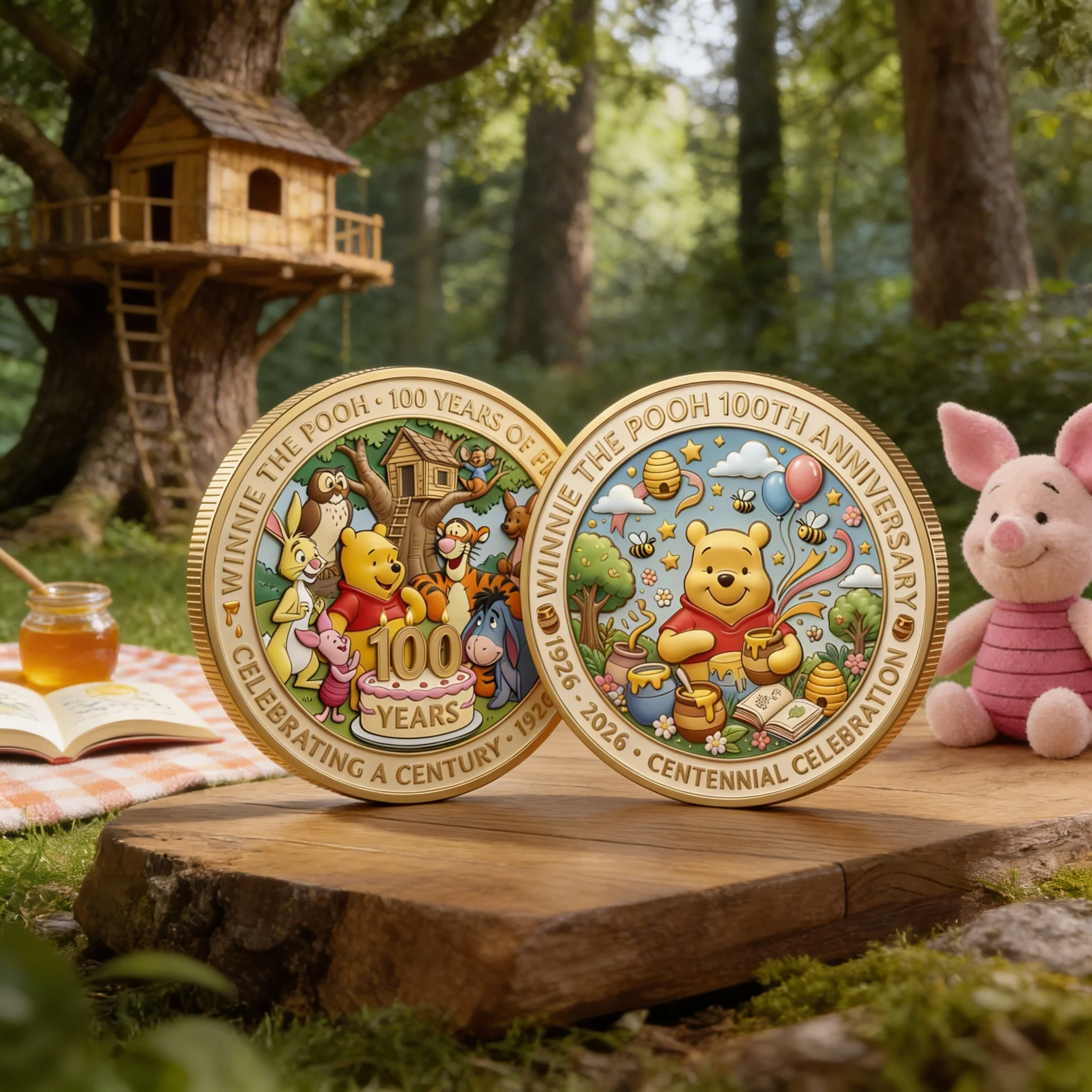 DSNY Honey Bear Celebrate 100 Years Of Friendship - Personalized Commemorative Coin - Gift For Movie Fans NL122 - Image 2