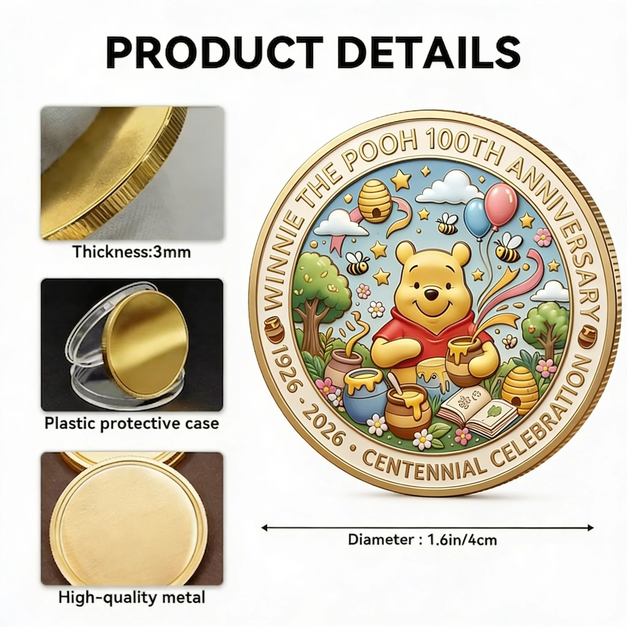 DSNY Honey Bear Celebrate 100 Years Of Friendship - Personalized Commemorative Coin - Gift For Movie Fans NL122 - Image 6