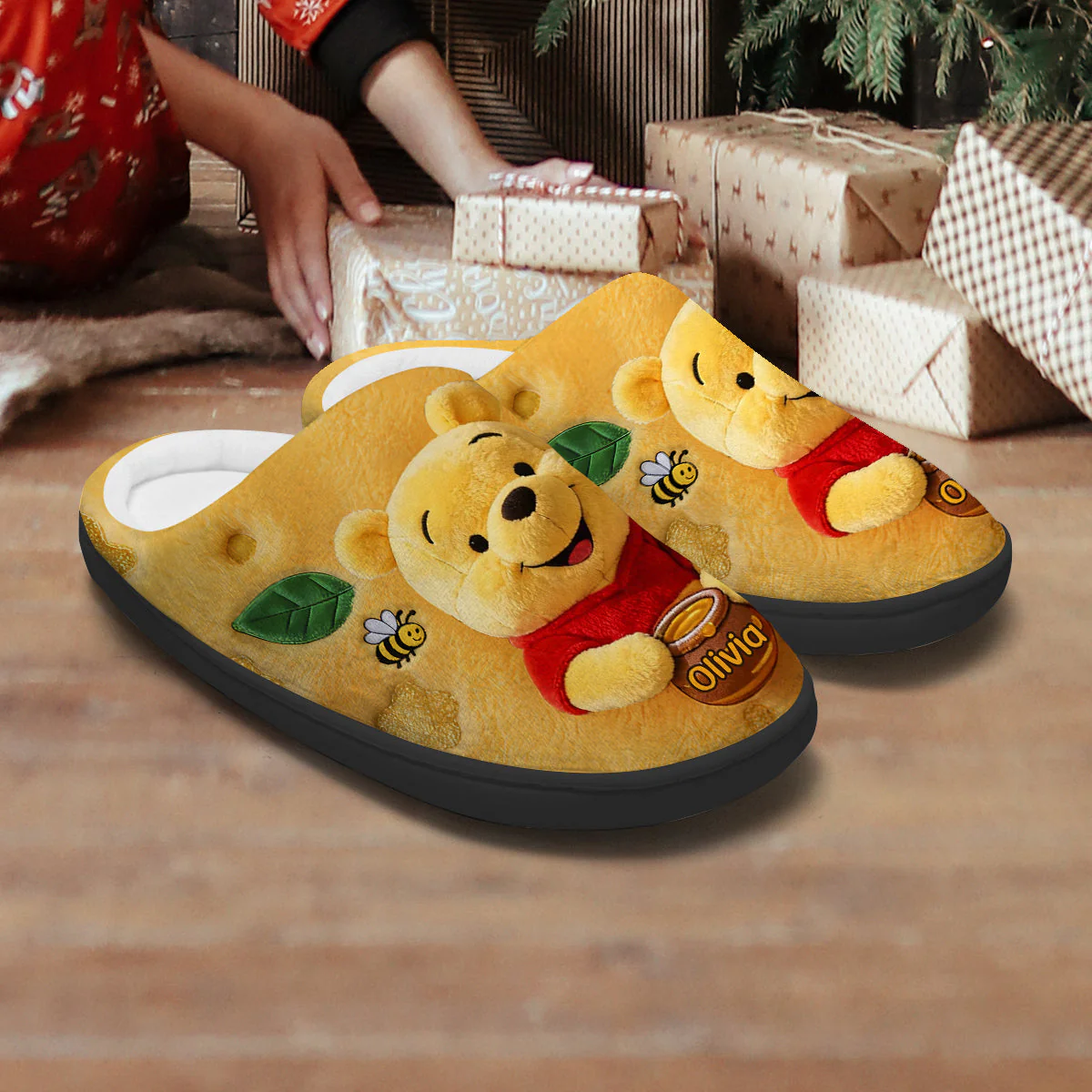 DSNY Honey Bear Celebrate 100th Anniversary - Personalized Slippers - Gift For Couples, Movie Fans NL122 - Image 4