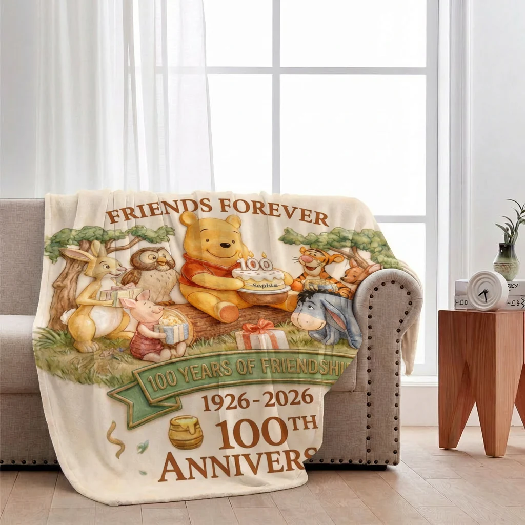 DSNY Honey Bear Celebrate 100th Years Of Friends Forever - Personalized Blanket - Gift For Movie Fans NL122 - Image 2