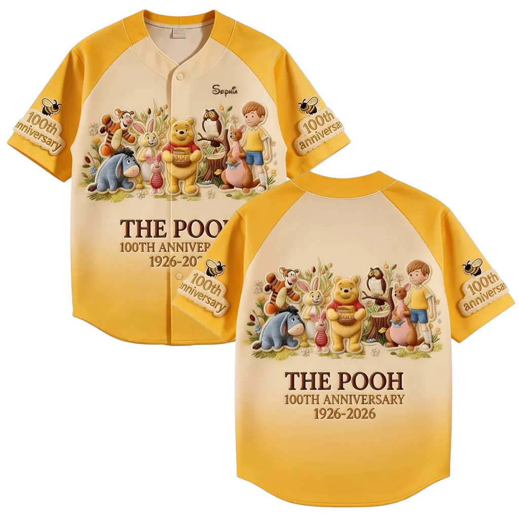 DSNY Honey Bear Celebrate Our 100th Anniversary - Personalized Baseball Jersey - Gift For Movie Fans HH01 - Image 5