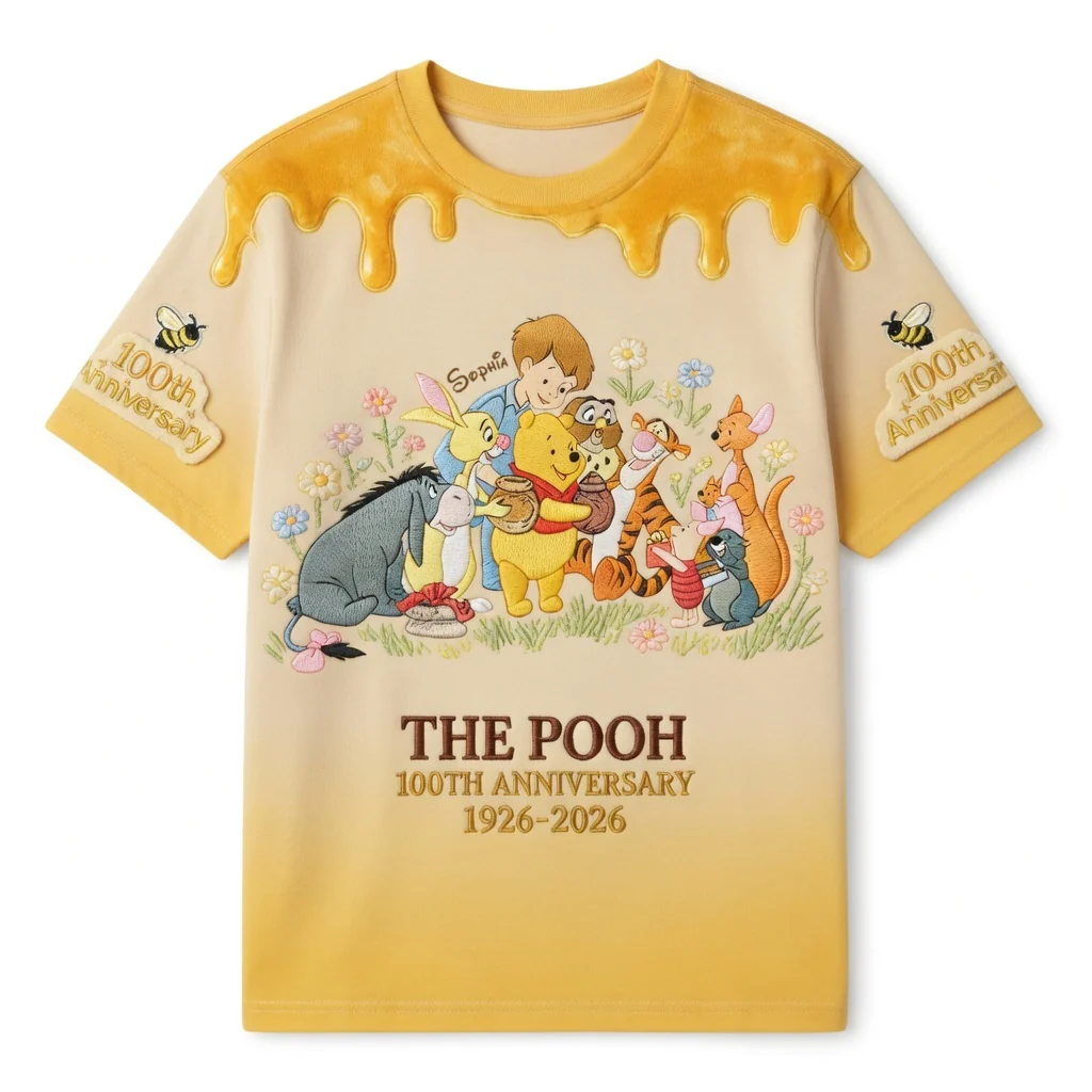 DSNY Honey Bear Celebrate Our 100th Anniversary With Friends - Personalized All Over Shirt - Gift For Movie Fans HH01 - Image 6