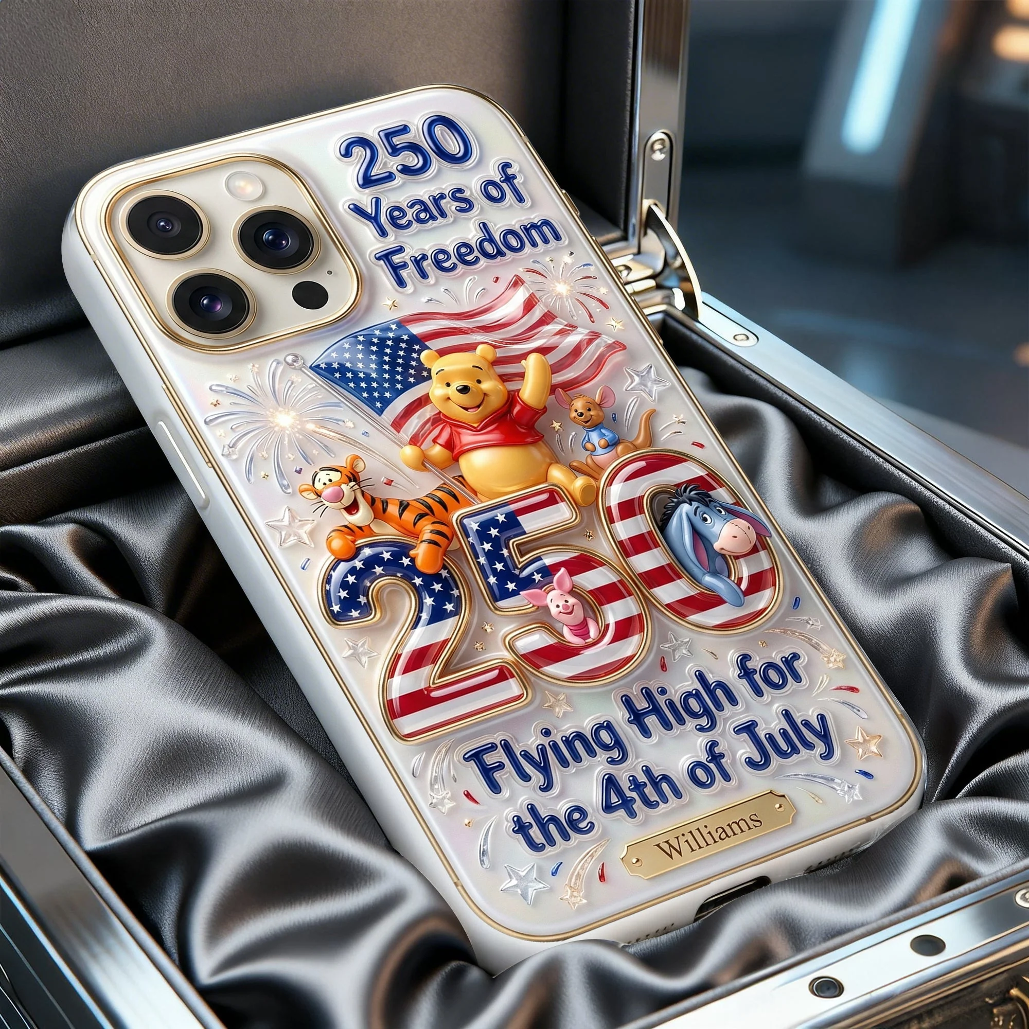 DSNY Honey Bear Celebrate USA's 250th Anniversary - Personalized Phone Case - Gift For Movie Fans, Patriots NL122 - Image 2