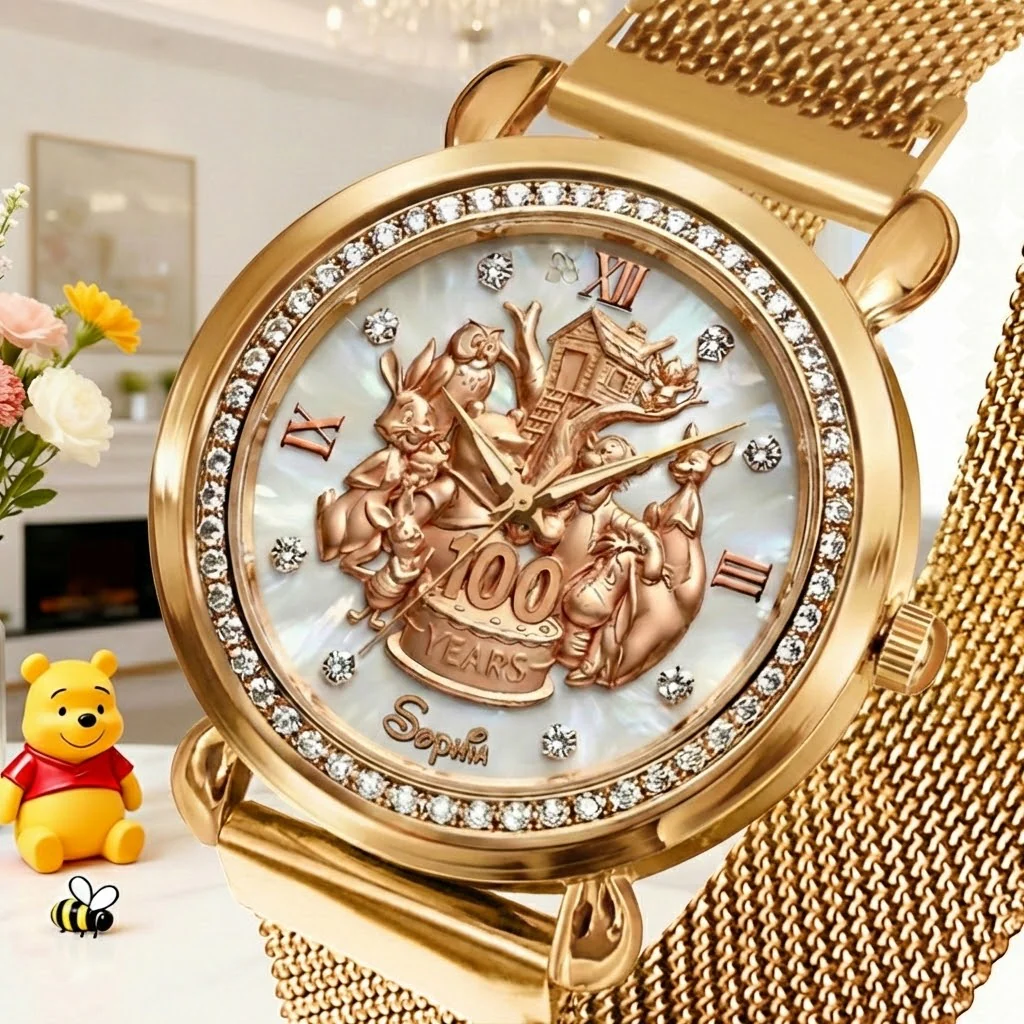 DSNY Honey Bear Celebrating A Century Of Friendship - Personalized Women Hand Watch - Gift For Movie Fans, 100 Anniversary HH01