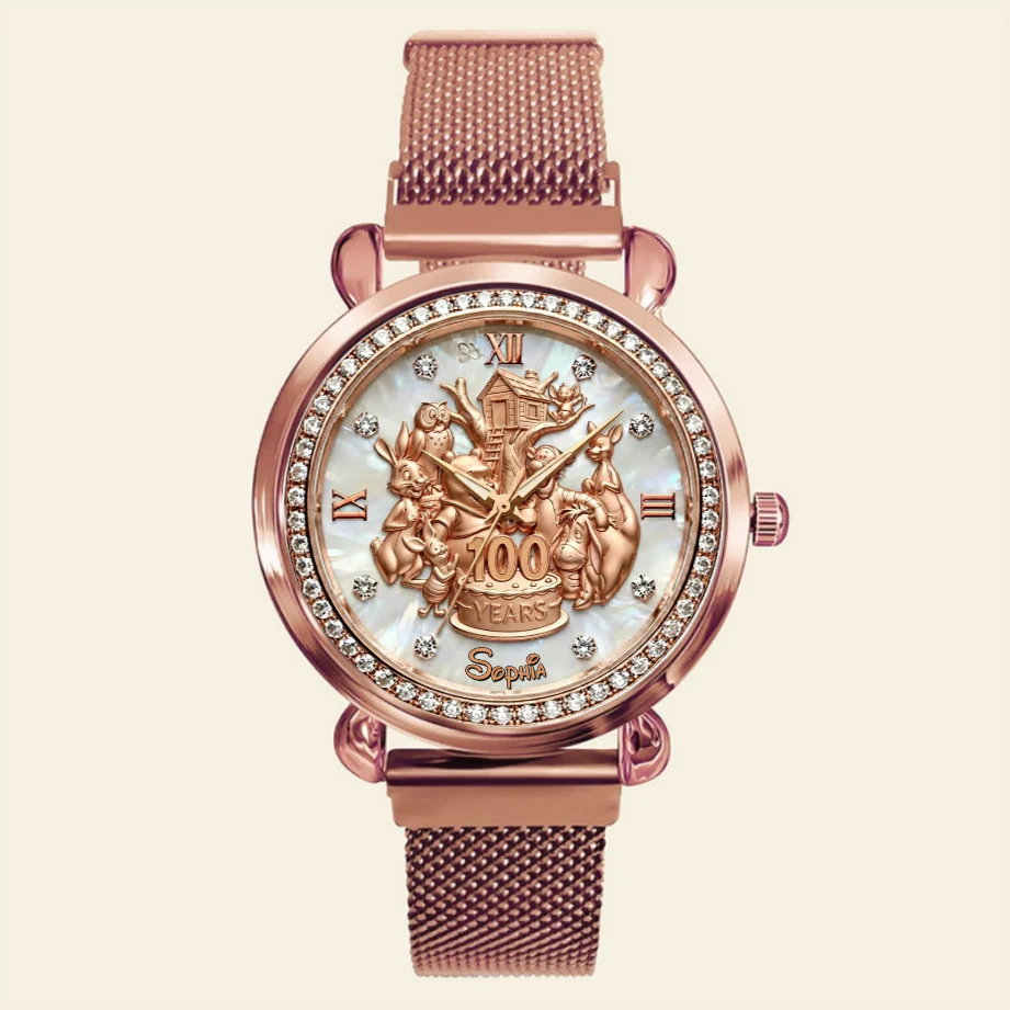 DSNY Honey Bear Celebrating A Century Of Friendship - Personalized Women Hand Watch - Gift For Movie Fans, 100 Anniversary HH01 - Image 4