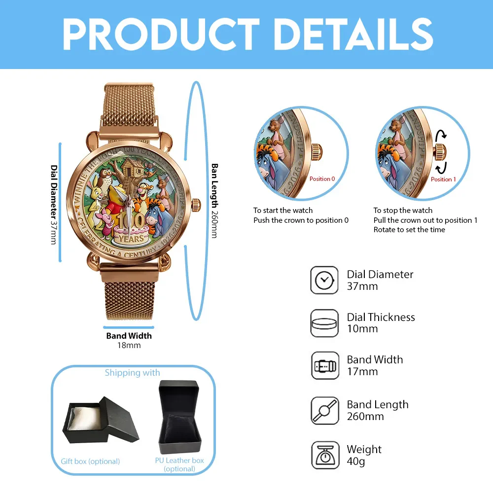 DSNY Honey Bear Celebrating A Century Of Friendship - Women Hand Watch - Gift For Movie Fans NL122 - Image 6