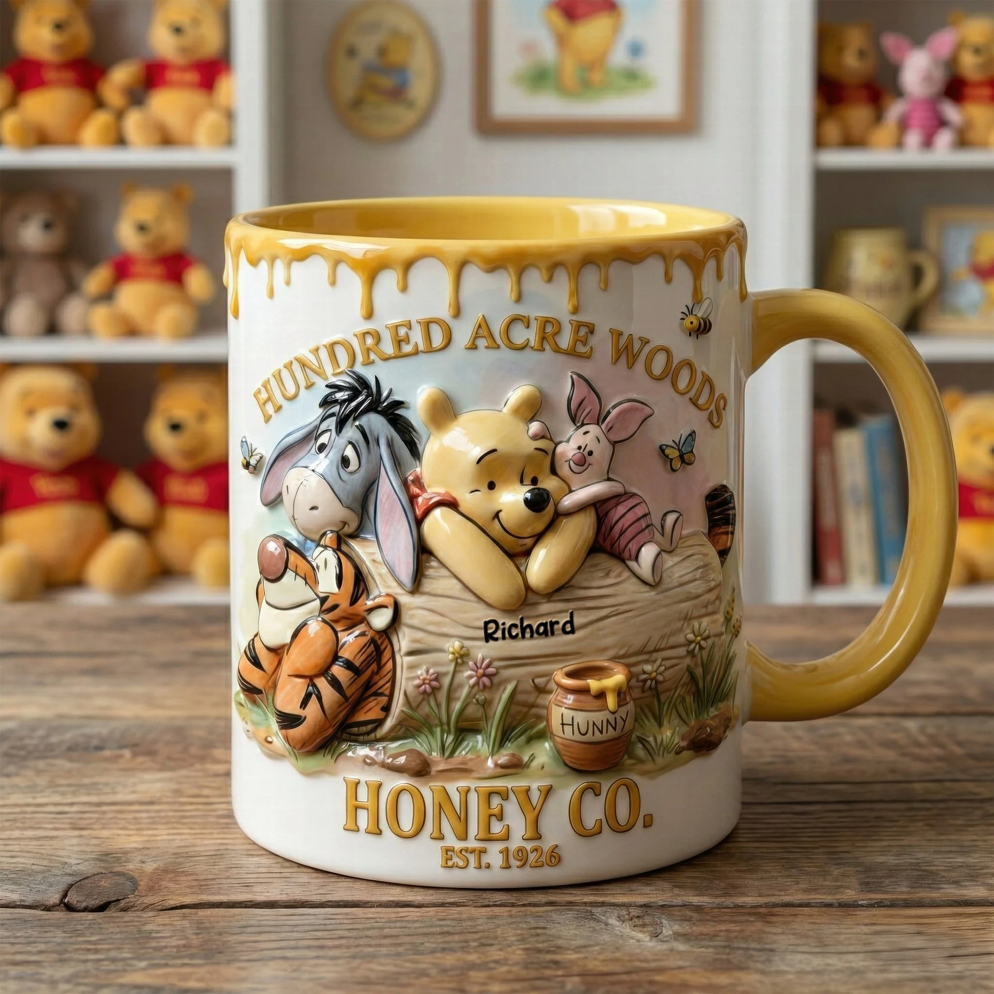 DSNY Honey Bear Happy 100 Years Of Woodland Friends - Personalized Accent Mug - Anniversary Gift For Movie Fans NL122