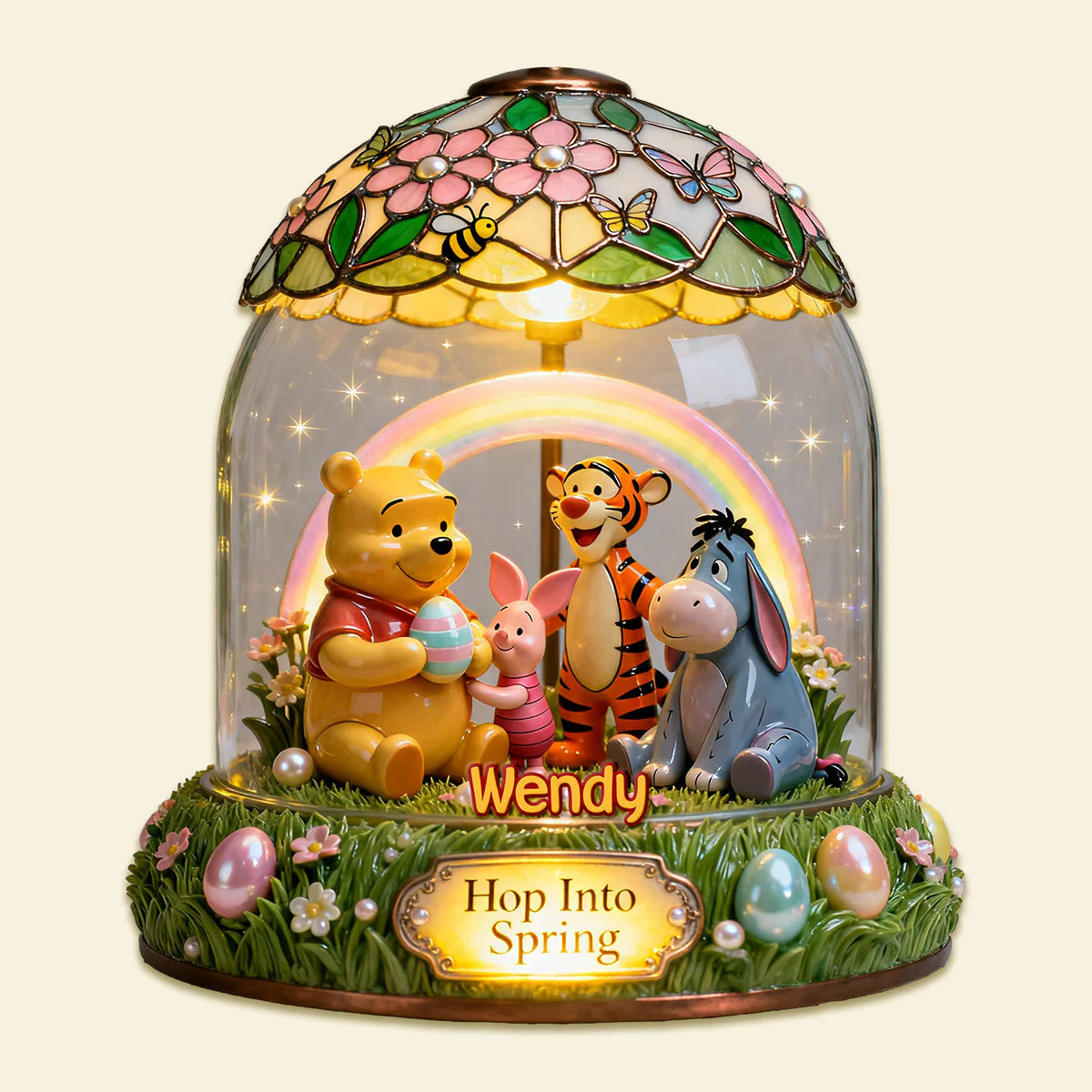 DSNY Honey Bear Hop Into Spring - Personalized Acrylic Plaque - Gift For Easter Day, Fan Movies HH01 - Image 2