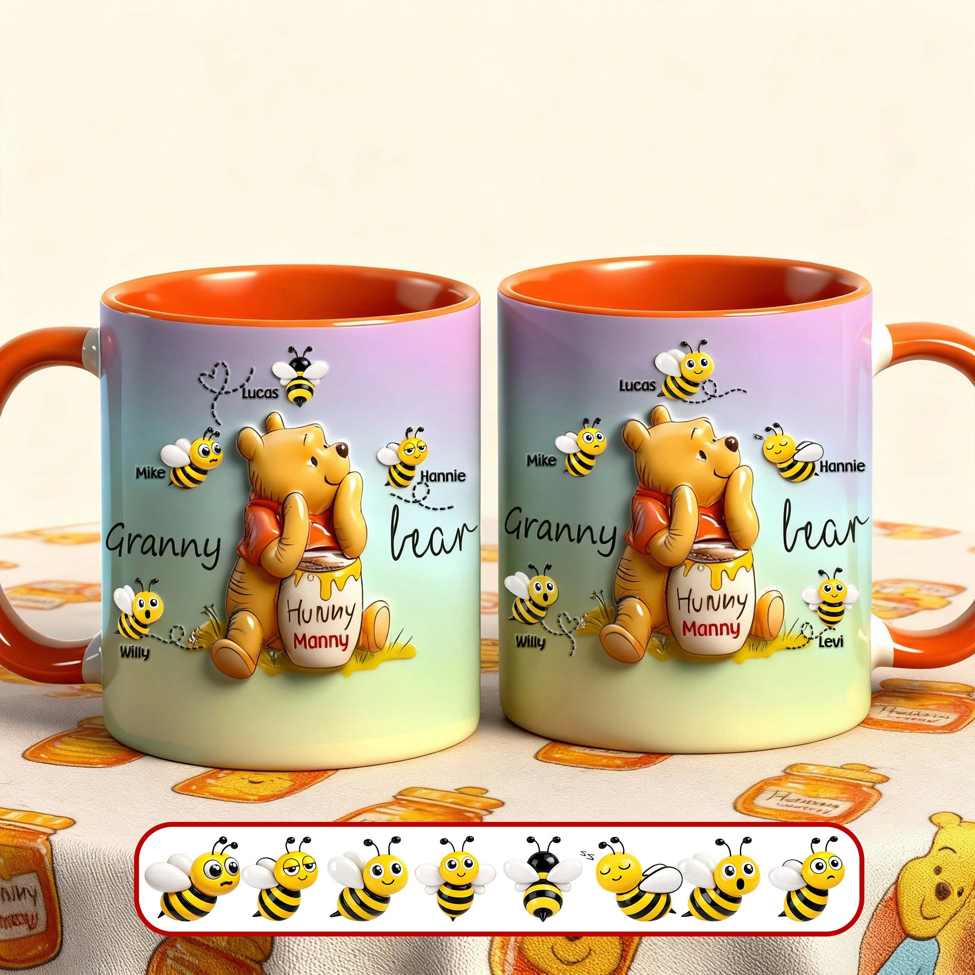 DSNY Honey Bear Love Mother - Personalized Accent Mug - Gift For Mom, Grandma NL122