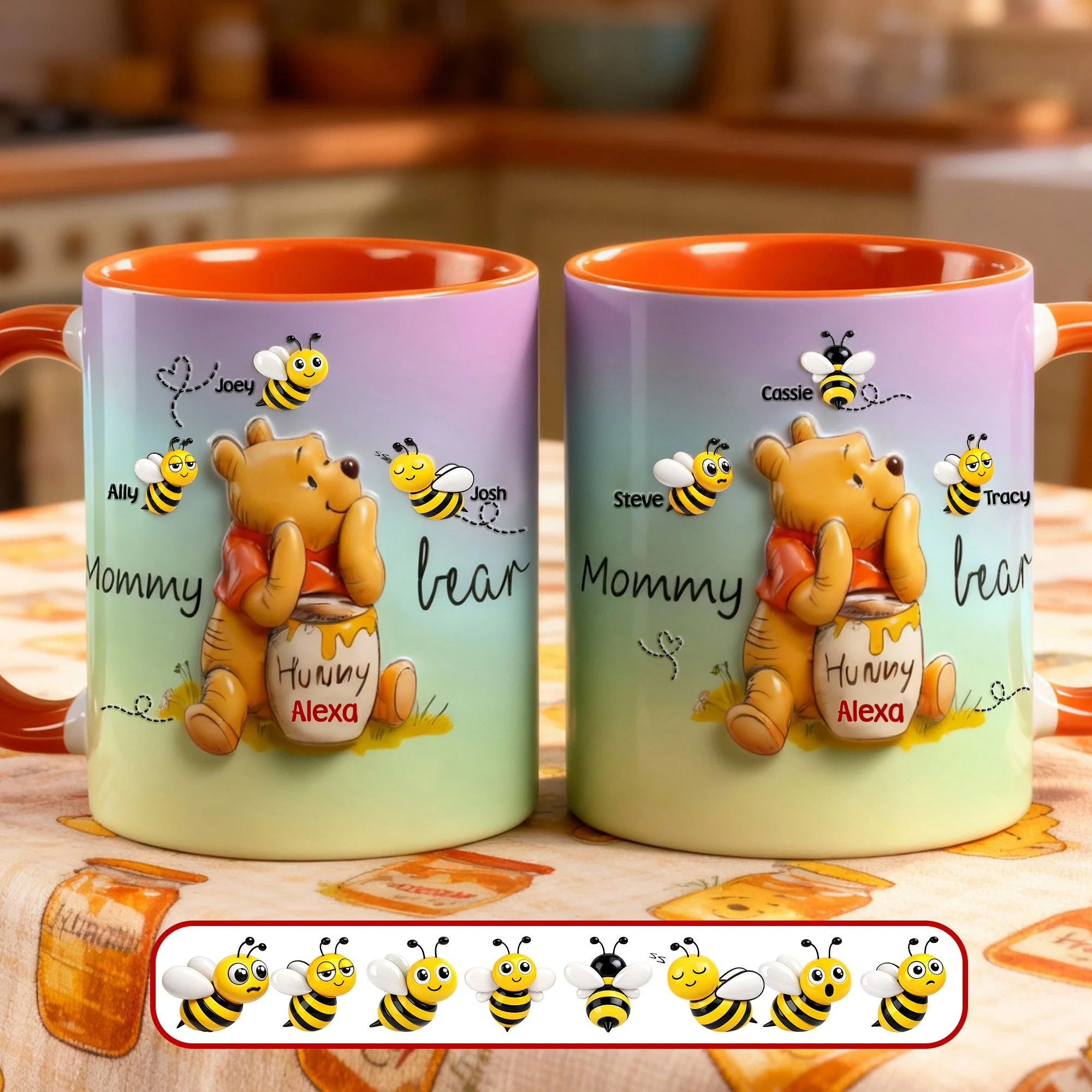 DSNY Honey Bear Love Mother - Personalized Accent Mug - Gift For Mom, Grandma NL122 - Image 2