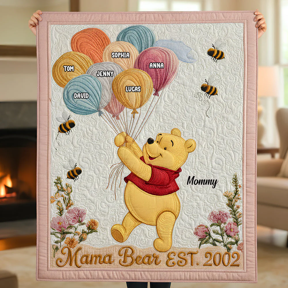 DSNY Honey Bear Love You So Much Mom - Personalized Blanket - Gift For Mom, Grandma NL122