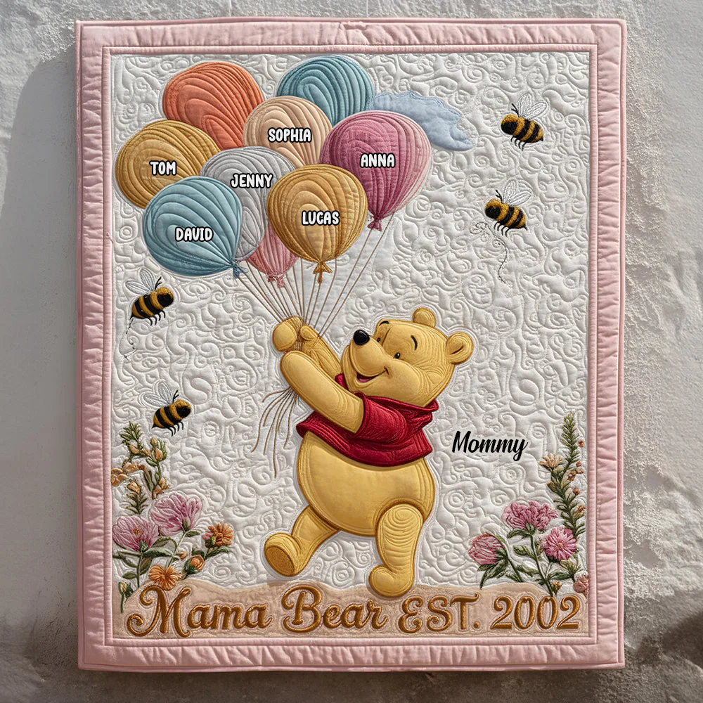 DSNY Honey Bear Love You So Much Mom - Personalized Blanket - Gift For Mom, Grandma NL122 - Image 2