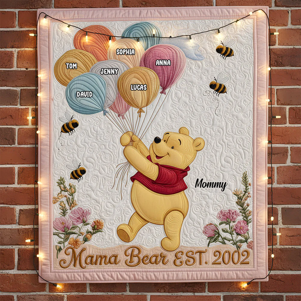DSNY Honey Bear Love You So Much Mom - Personalized Blanket - Gift For Mom, Grandma NL122 - Image 3