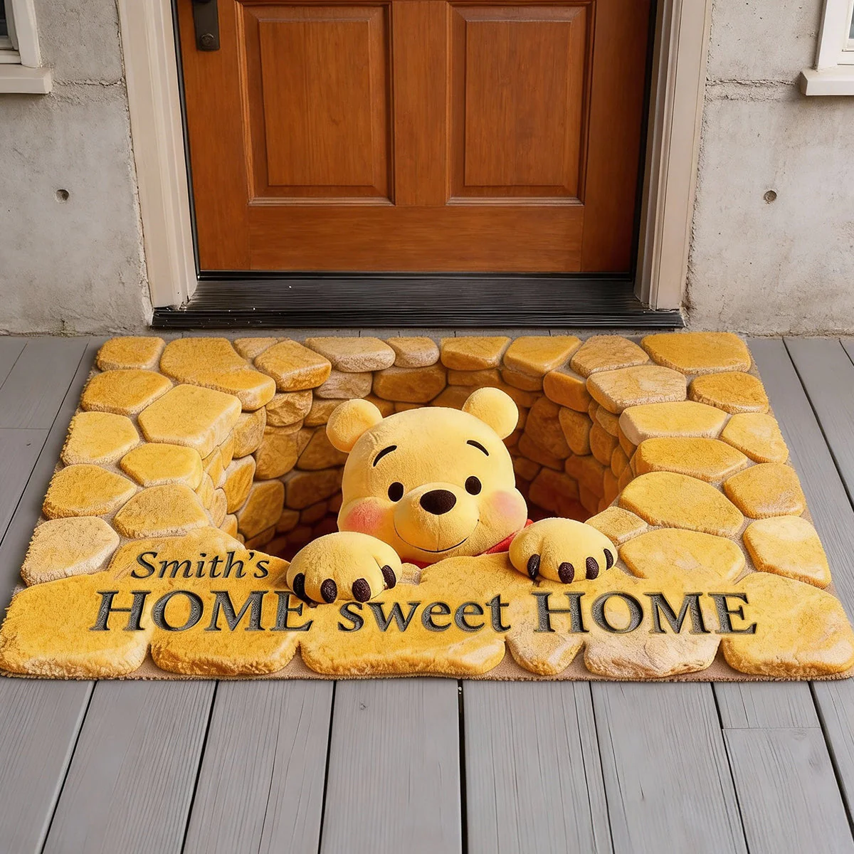 DSNY Honey Bear Welcome To Our Sweet Home - Personalized Doormat - Gift For Family, Movie Fans NL122 - Image 2