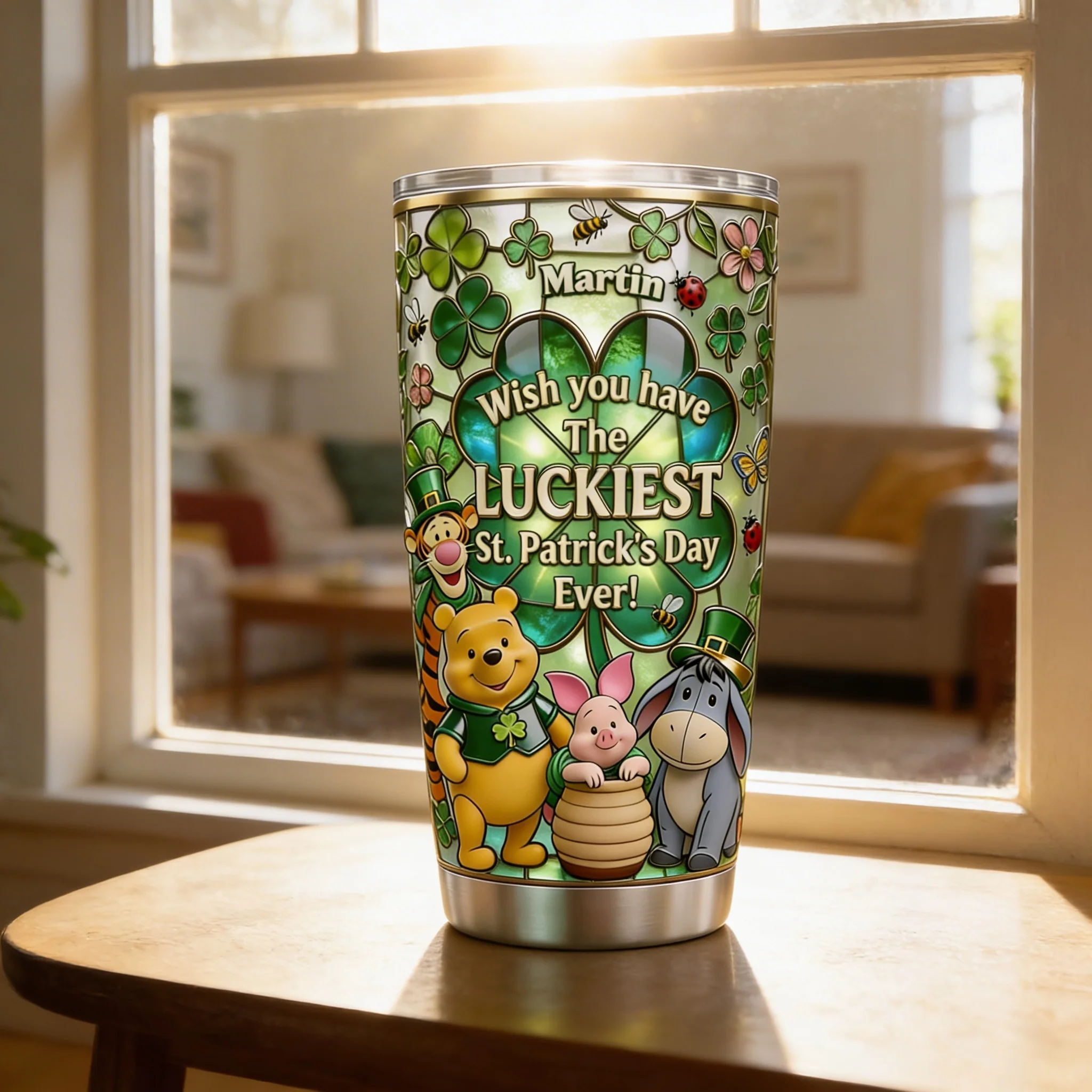 DSNY Honey Bear Wish You Have The Luckiest - Personalized Tumbler - Gift For Movie Fans, St. Patrick's Day NL122 - Image 3