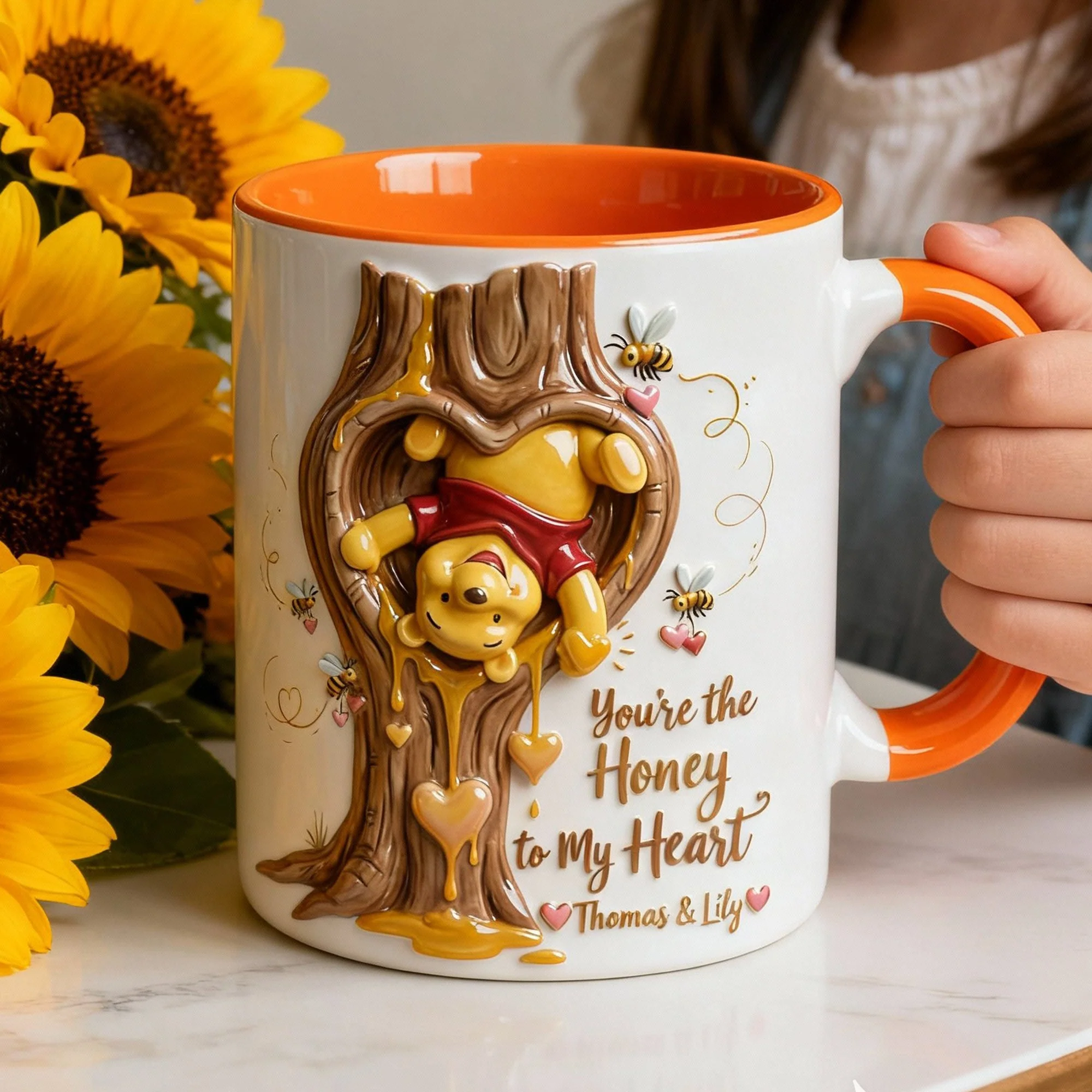 DSNY Honey Bear You're The Honey In My Heart - Personalized Accent Mug - Gift For Couple, Fan Movies HH01 - Image 4