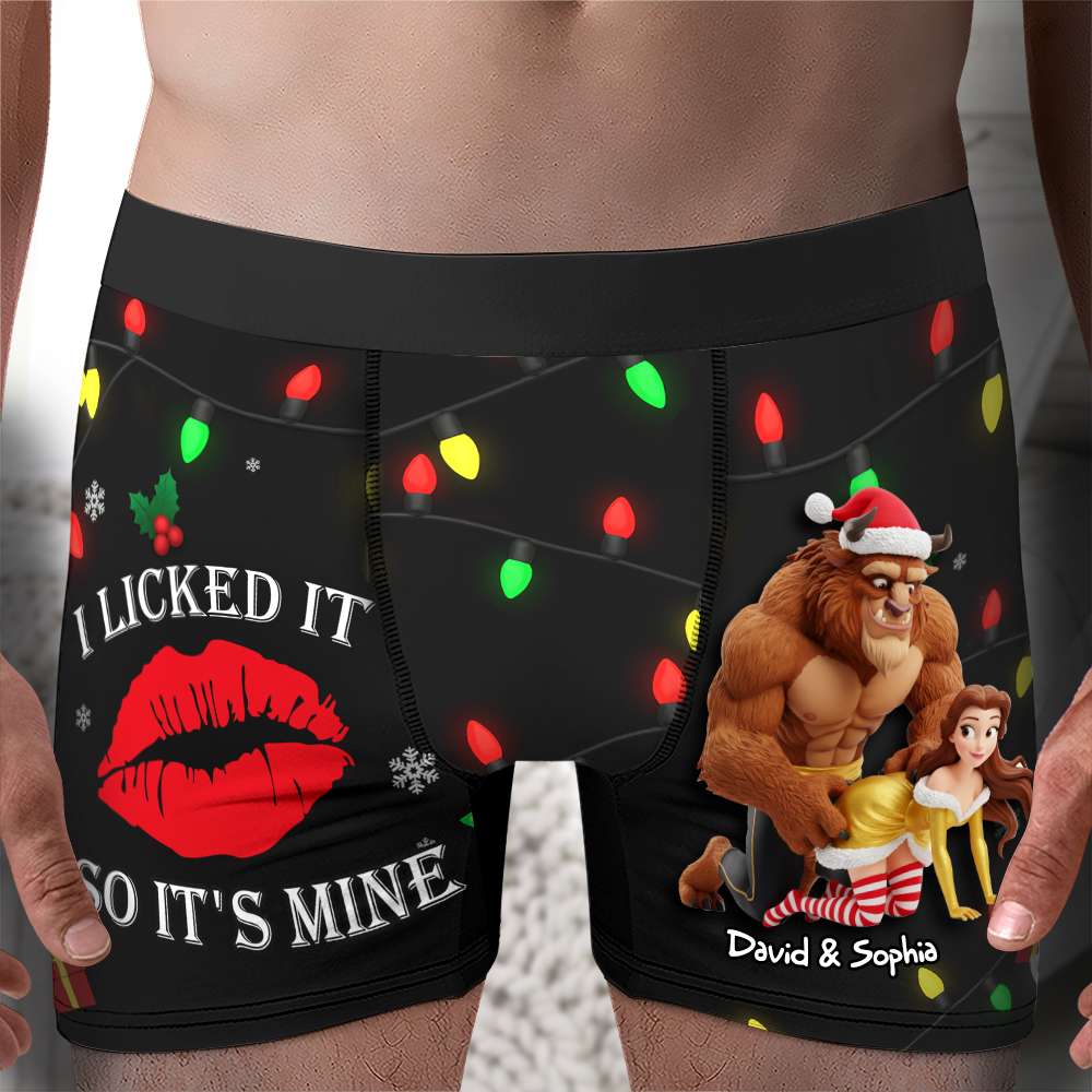 DSNY I Licked It So It's Mine - Personalized Men's Boxers - Christmas Gift For Couple, Him HH01 - Image 4