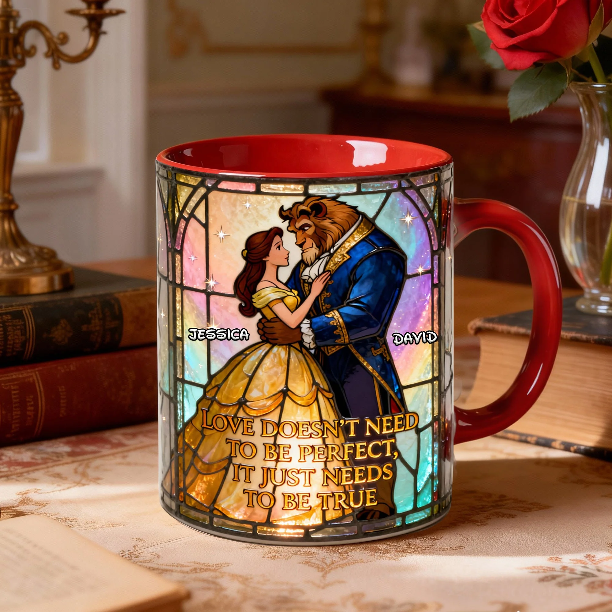 DSNY Love Just Needs To Be True - Personalized Accent Mug - Gift For Couples, Movie Fans NL122 - Image 2