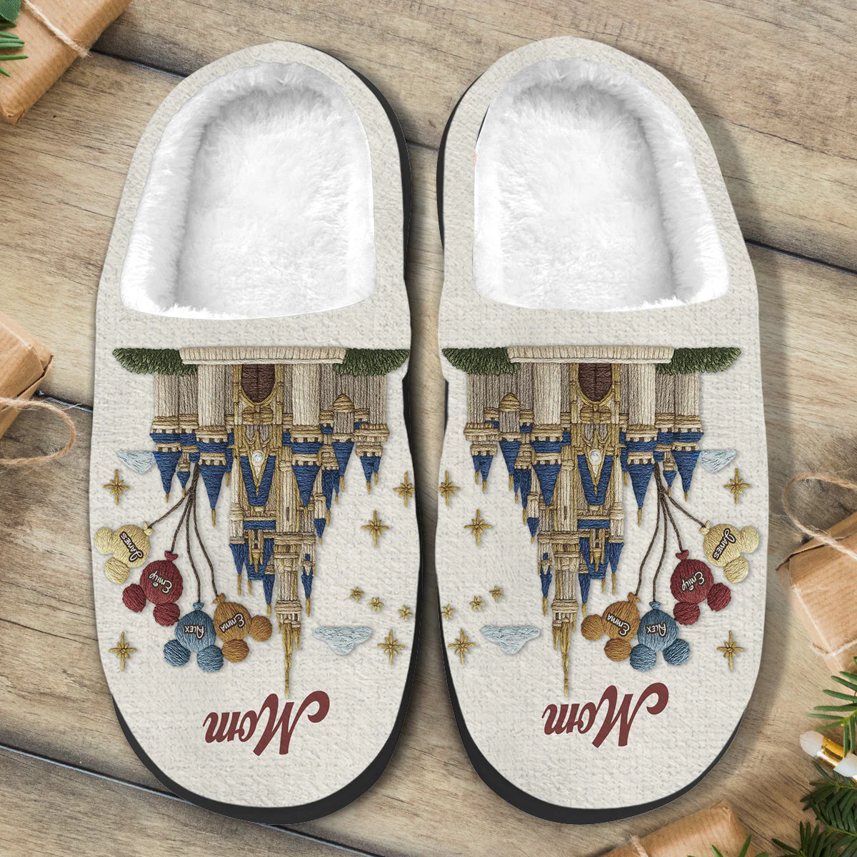 DSNY Magic Castle We Wish You A Merry Christmas - Personalized Slippers - Christmas Gift NA94 - Image 2