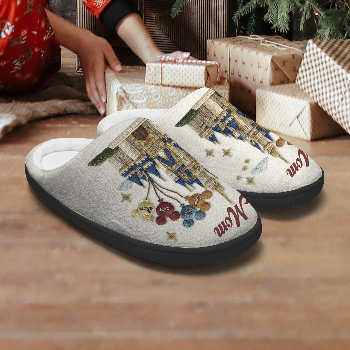 DSNY Magic Castle We Wish You A Merry Christmas - Personalized Slippers - Christmas Gift NA94 - Image 4