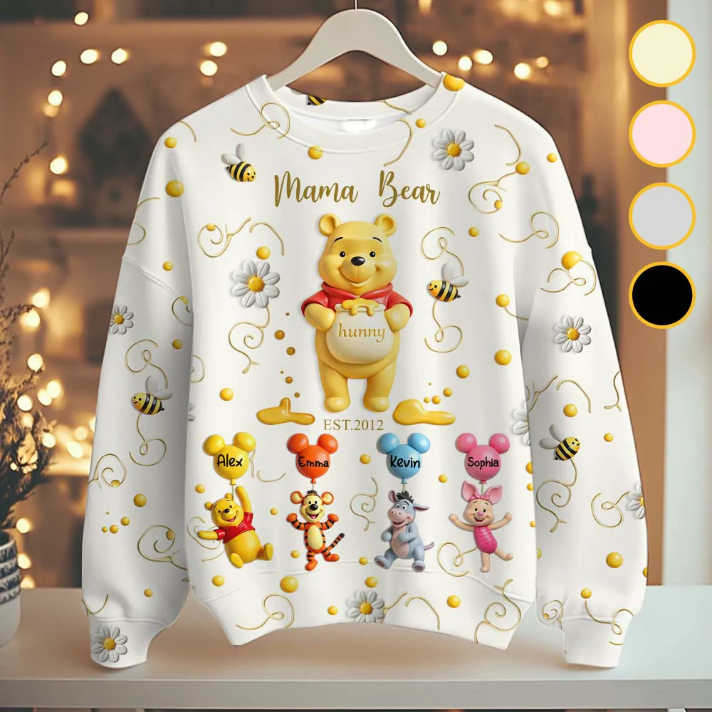 DSNY Mama Honey Bear - Personalized All Over Shirt - Gift For Mom, Grandma NL122