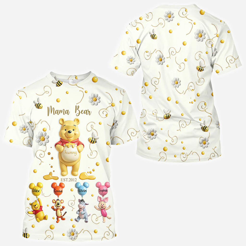 DSNY Mama Honey Bear - Personalized All Over Shirt - Gift For Mom, Grandma NL122 - Image 5