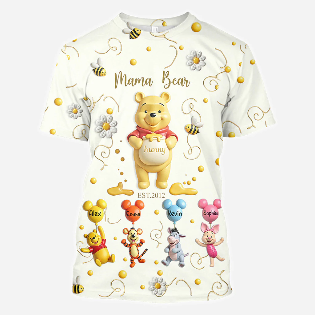 DSNY Mama Honey Bear - Personalized All Over Shirt - Gift For Mom, Grandma NL122 - Image 6