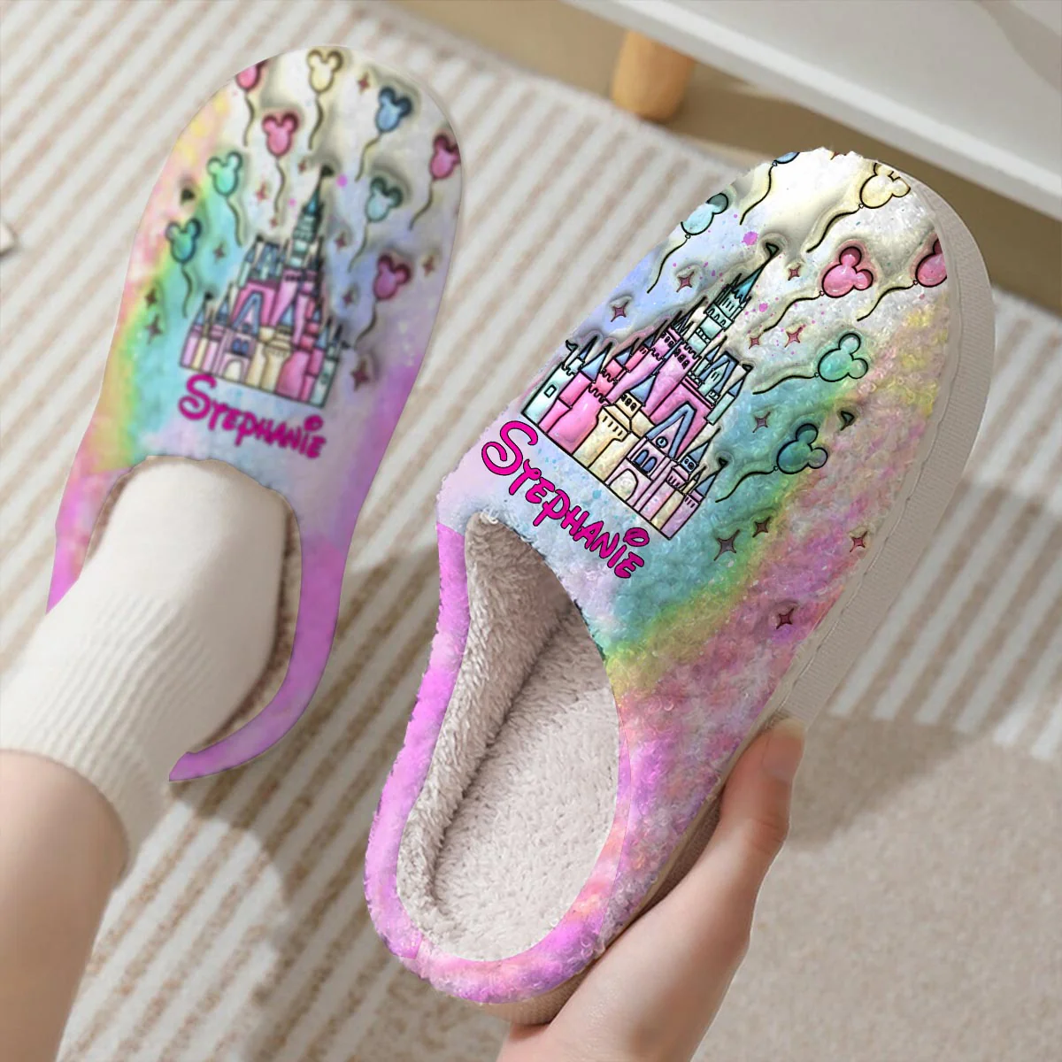 DSNY Merry Christmas Magical Castles - Personalized Slippers - Christmas Gift NA94 - Image 6