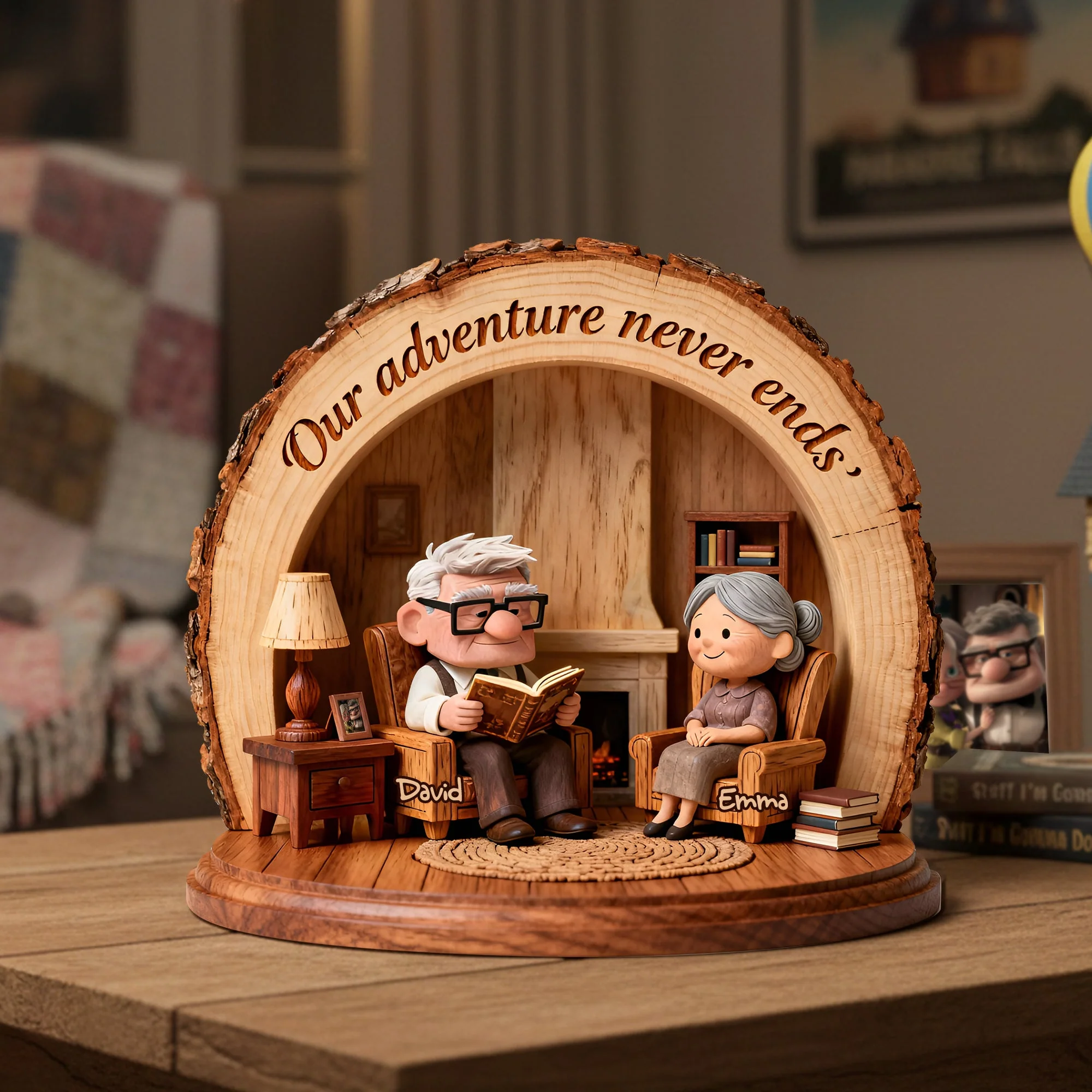 DSNY Our Adventure Never Ends - Personalized Custom Shaped Acrylic Plaque - Gift For Couples, Movie Fans NL122