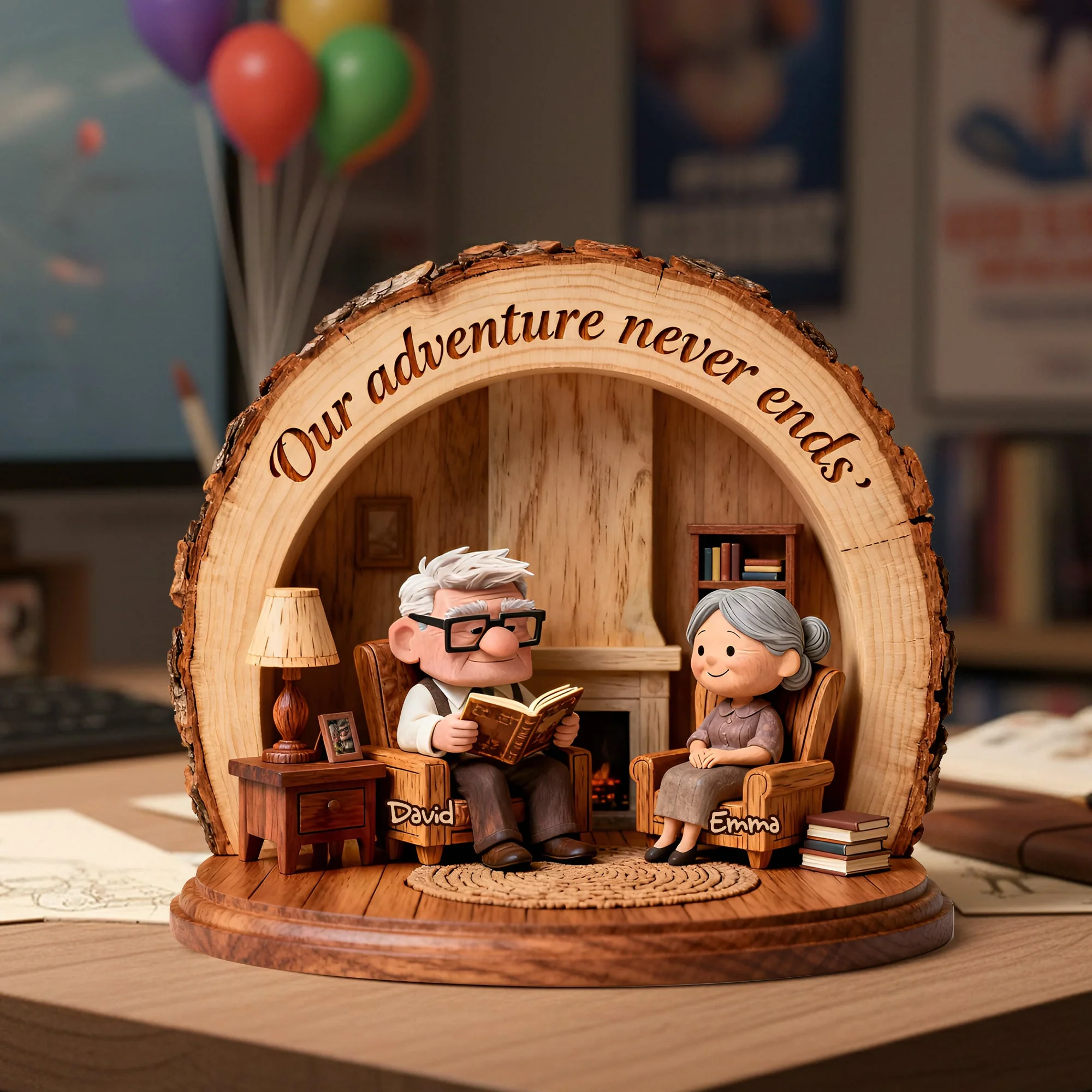 DSNY Our Adventure Never Ends - Personalized Custom Shaped Acrylic Plaque - Gift For Couples, Movie Fans NL122 - Image 4