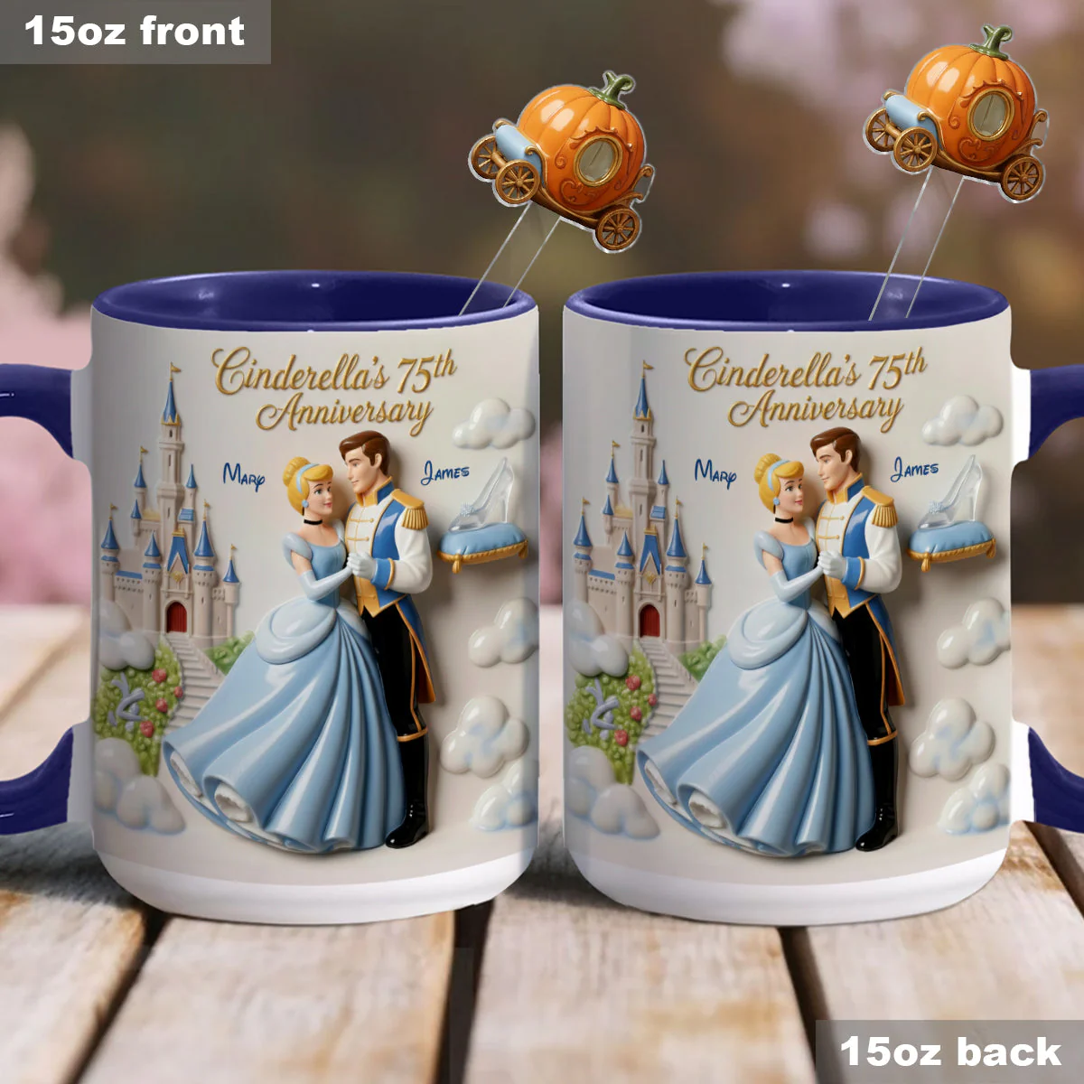 DSNY Princess Celebrate 75th Anniversary - Personalized Accent Mug - Gift For Couples, Movie Fans NL122 - Image 4