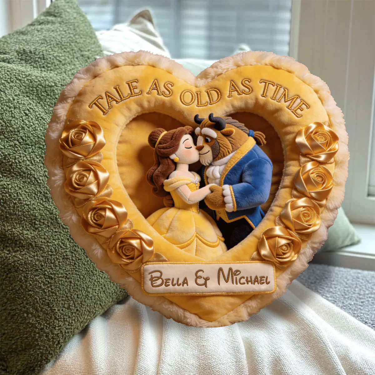 DSNY Tale As Old As Time - Personalized Custom Shaped Pillow - Gift For Couples, Movie Fans NL122 - Image 5