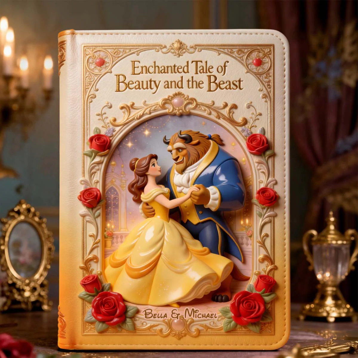DSNY Tale As Old As Time - Personalized Leather Journal - Gift For Couple, Fan Movies HH01